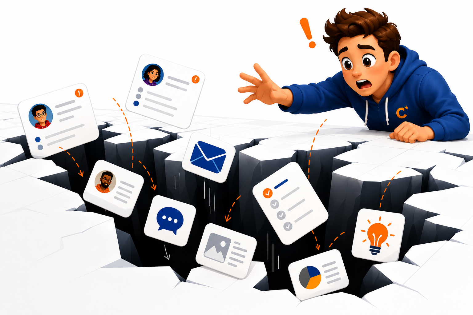 Leads, messages, tasks, and opportunities slipping into the cracks before BusinessStaff organizes the work